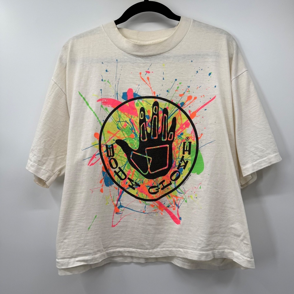 Body Glove Womens Size OSFA Shirt Vintage 1987 Surf Graphic Paint Splatter